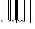 Barcode Image for UPC code 003312000072