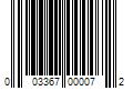 Barcode Image for UPC code 003367000072