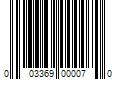 Barcode Image for UPC code 003369000070