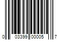 Barcode Image for UPC code 003399000057