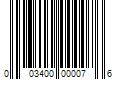 Barcode Image for UPC code 003400000076