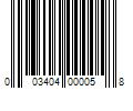 Barcode Image for UPC code 003404000058