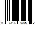 Barcode Image for UPC code 003417000052