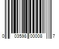 Barcode Image for UPC code 003598000087