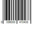 Barcode Image for UPC code 0036000410433