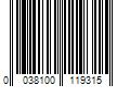 Barcode Image for UPC code 0038100119315