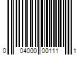 Barcode Image for UPC code 004000001111