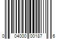 Barcode Image for UPC code 004000001876