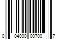 Barcode Image for UPC code 004000007007