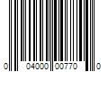 Barcode Image for UPC code 004000007700