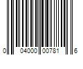 Barcode Image for UPC code 004000007816