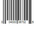 Barcode Image for UPC code 004000067025