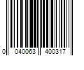 Barcode Image for UPC code 0040063400317