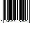 Barcode Image for UPC code 0040102047800