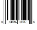 Barcode Image for UPC code 004016000078