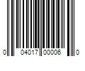 Barcode Image for UPC code 004017000060