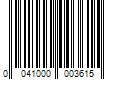 Barcode Image for UPC code 0041000003615