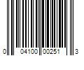 Barcode Image for UPC code 004100002513