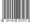 Barcode Image for UPC code 0041100007070