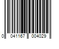 Barcode Image for UPC code 0041167004029