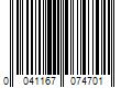 Barcode Image for UPC code 0041167074701