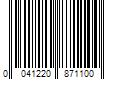 Barcode Image for UPC code 0041220871100