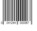 Barcode Image for UPC code 0041244000067