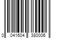 Barcode Image for UPC code 0041604380006