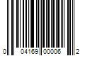 Barcode Image for UPC code 004169000062