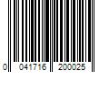 Barcode Image for UPC code 0041716200025