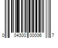 Barcode Image for UPC code 004300000067