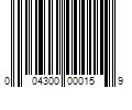 Barcode Image for UPC code 004300000159