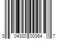 Barcode Image for UPC code 004300000647