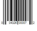 Barcode Image for UPC code 004326000072