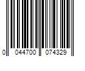 Barcode Image for UPC code 0044700074329