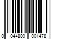 Barcode Image for UPC code 0044800001478