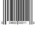 Barcode Image for UPC code 004600000118