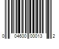 Barcode Image for UPC code 004600000132