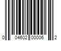 Barcode Image for UPC code 004602000062