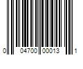 Barcode Image for UPC code 004700000131