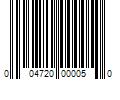 Barcode Image for UPC code 004720000050