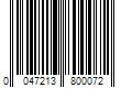 Barcode Image for UPC code 0047213800072