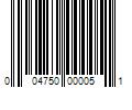 Barcode Image for UPC code 004750000051