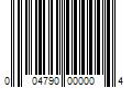 Barcode Image for UPC code 004790000004