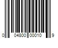 Barcode Image for UPC code 004800000109