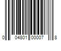 Barcode Image for UPC code 004801000078