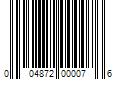 Barcode Image for UPC code 004872000076