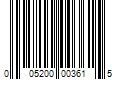 Barcode Image for UPC code 005200003615