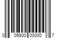 Barcode Image for UPC code 005800000007