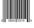 Barcode Image for UPC code 005800000199